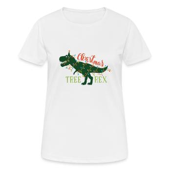 Arbre de Noël Rex Tyrannosaurus Rex cadeau - T-shirt respirant Femme - blanc - Devant - AI Model Female 172 dark (172cm)