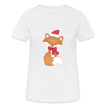 Winter Fuchs Schal Weihnachten Kawaii Süß Geschenk - Frauen T-Shirt atmungsaktiv - Weiß - Vorne - AI Model Female 172 dark (172cm)