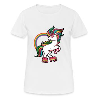 Roller Girl Rollerblades Patins Licorne Cadeau - T-shirt respirant Femme - blanc - Devant - AI Model Female 172 dark (172cm)