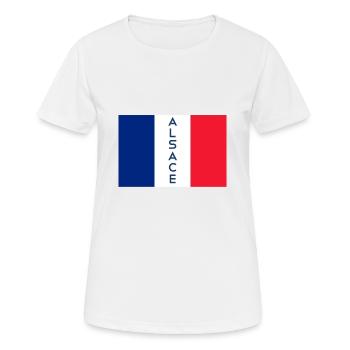 Alsace flag Alsace coat of arms - Women's Breathable T-Shirt - white - Front - AI Model Female 172 dark (172cm)