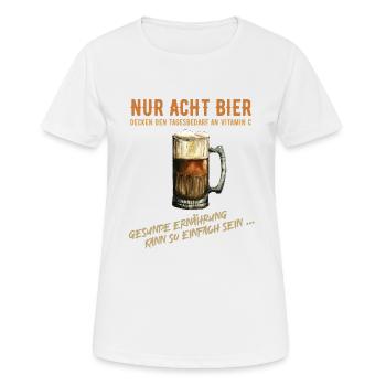 Nur Acht Bier decken den Bedarf an Vitamin C - Frauen T-Shirt atmungsaktiv - Weiß - Vorne - AI Model Female 172 dark (172cm)