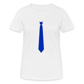 Blue Tie Fly Gift Suit Costume Party - Women's Breathable T-Shirt - white - Front - AI Model Female 172 dark (172cm)