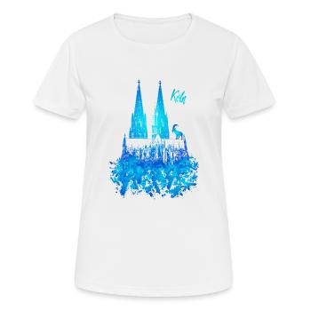 Kölner Dom - Frauen T-Shirt atmungsaktiv - Weiß - Vorne - AI Model Female 172 dark (172cm)