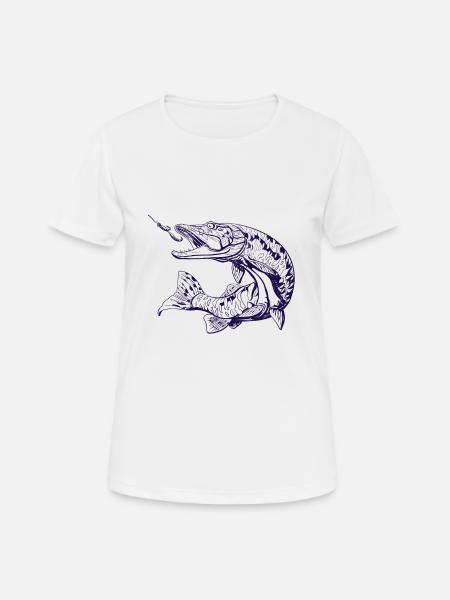 Angler - Pike - Predator Fishing - Esox - Women's Breathable T-Shirt - white