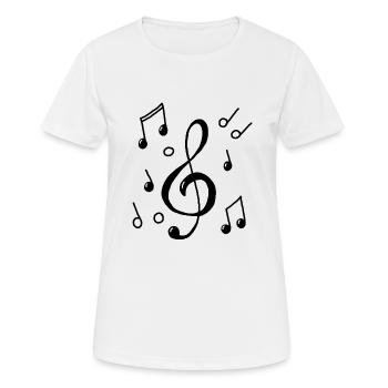 Musiknoten - Frauen T-Shirt atmungsaktiv - Weiß - Vorne - AI Model Female 172 dark (172cm)