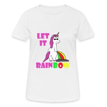 Arc en ciel Licorne - T-shirt respirant Femme - blanc - Devant - AI Model Female 172 dark (172cm)