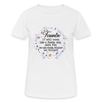 Fauntie Funny Auntie Flower Lover Aunt Gift - Women's Breathable T-Shirt - white - Front - AI Model Female 172 dark (172cm)