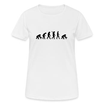 Evolution monkey human funny Neanderthal freak - Women's Breathable T-Shirt - white - Front - AI Model Female 172 dark (172cm)