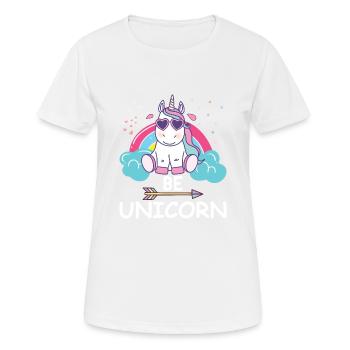 Cooles Einhorn - Frauen T-Shirt atmungsaktiv - Weiß - Vorne - AI Model Female 172 dark (172cm)