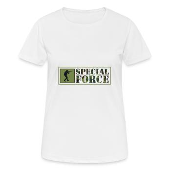 Special Forces Spezialeinheit Armee Militär - Frauen T-Shirt atmungsaktiv - Weiß - Vorne - AI Model Female 172 dark (172cm)