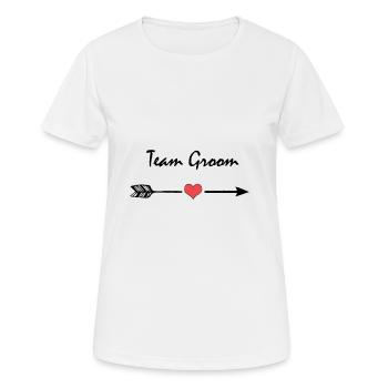 Mariage de célibataire en soirée - T-shirt respirant Femme - blanc - Devant - AI Model Female 172 dark (172cm)