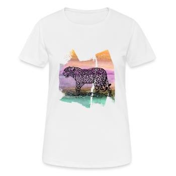 Leopard Jaguar Tiger T Shirt Geschenk - Frauen T-Shirt atmungsaktiv - Weiß - Vorne - AI Model Female 172 dark (172cm)