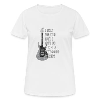 Rock and Roll Gitarre Bassist Musik Retro Vintage - Frauen T-Shirt atmungsaktiv - Weiß - Vorne - AI Model Female 172 dark (172cm)