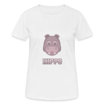 Hippopotame Cadeau Hippopotame Animal préféré Afrique Fleuve - T-shirt respirant Femme - blanc - Devant - AI Model Female 172 dark (172cm)
