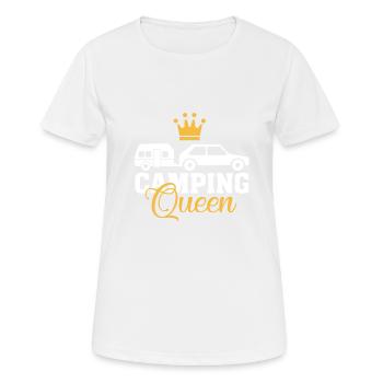 Camping Queen Caravan Camping Camper Cadeau - T-shirt respirant Femme - blanc - Devant - AI Model Female 172 dark (172cm)