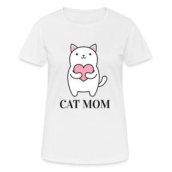 Cat Mom - Katzen Mama - Women's Breathable T-Shirt - white - Front - AI Model Female 172 dark (172cm)