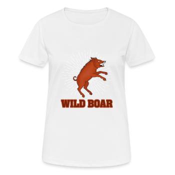 Wild Boar Hunter Bache Sau Boar Gift Hunting - Women's Breathable T-Shirt - white - Front - AI Model Female 172 dark (172cm)