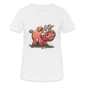 Pig Pig Pig Pig Mud Suhlen Gift - Women's Breathable T-Shirt - white - Front - AI Model Female 172 dark (172cm)