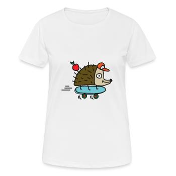 Skateboard Igel Skateboarding Freestyle Hobby Kind - Frauen T-Shirt atmungsaktiv - Weiß - Vorne - AI Model Female 172 dark (172cm)