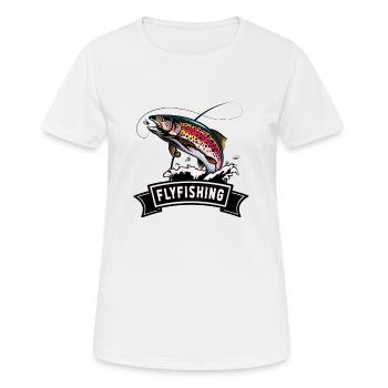 Angler Shirt - Trout - Fly Fishing - Trout - Women's Breathable T-Shirt - white - Front - AI Model Female 172 dark (172cm)