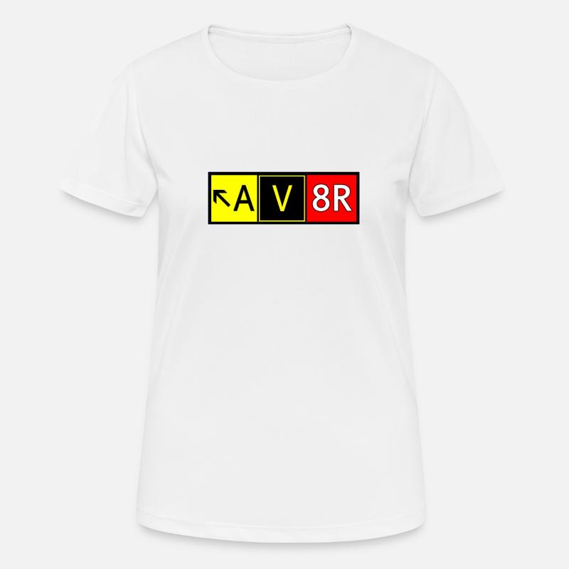 (Aeropuerto) (Pista de rodaje) (Piloto de señales) - Camiseta mujer transpirable - blanco