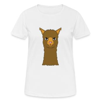 Lama - Women's Breathable T-Shirt - white - Front - AI Model Female 172 dark (172cm)