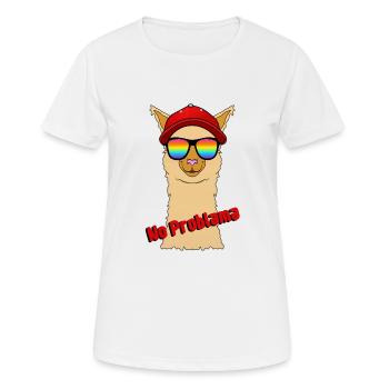 No Problama Lama - Frauen T-Shirt atmungsaktiv - Weiß - Vorne - AI Model Female 172 dark (172cm)