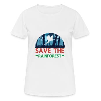 Rette den Regenwald Planeten Tropen Planeten - Frauen T-Shirt atmungsaktiv - Weiß - Vorne - AI Model Female 172 dark (172cm)