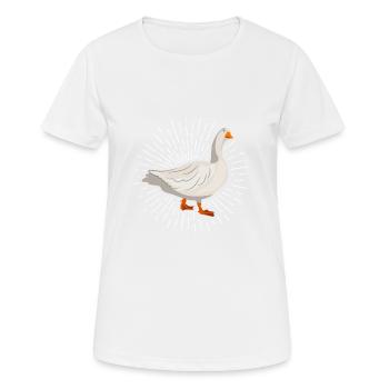 Gans Hausgans Goose Weihnachtsgans Geschenk - Frauen T-Shirt atmungsaktiv - Weiß - Vorne - AI Model Female 172 dark (172cm)