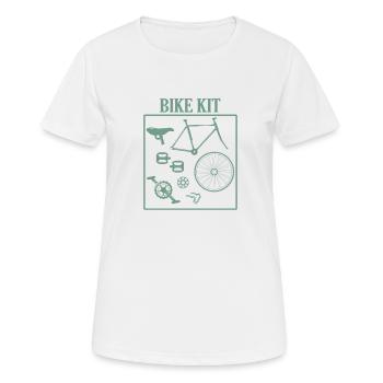 Bikerin Fahrrad Fahrerin Bausatz Fahrrad - Frauen T-Shirt atmungsaktiv - Weiß - Vorne - AI Model Female 172 dark (172cm)