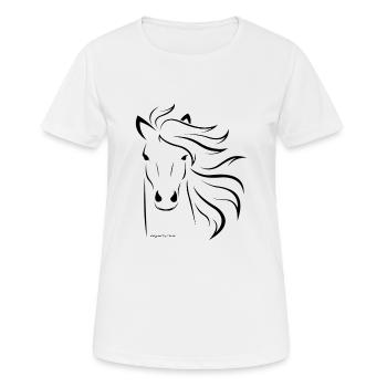 Pferdekopf - Frauen T-Shirt atmungsaktiv - Weiß - Vorne - AI Model Female 172 dark (172cm)