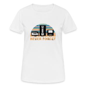 Never Forget Retro Diskette Videokassette Geschenk - Frauen T-Shirt atmungsaktiv - Weiß - Vorne - AI Model Female 172 dark (172cm)