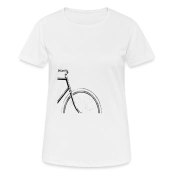 Bicycle Touring Bike Beachcruiser Sport Fitnessbike - Women's Breathable T-Shirt - white - Front - AI Model Female 172 dark (172cm)