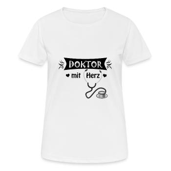médecin - T-shirt respirant Femme - blanc - Devant - AI Model Female 172 dark (172cm)