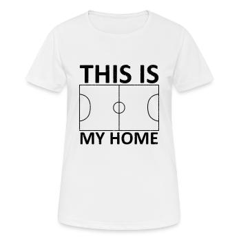 Fussball Fussballfeld - Frauen T-Shirt atmungsaktiv - Weiß - Vorne - AI Model Female 172 dark (172cm)