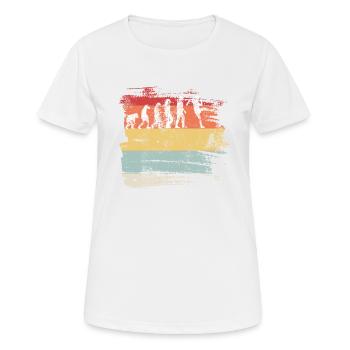 Fußball Evolution Vintage Art Geschenk T-Shirt - Frauen T-Shirt atmungsaktiv - Weiß - Vorne - AI Model Female 172 dark (172cm)