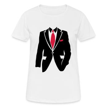 costume cravate business man 2105 - T-shirt respirant Femme - blanc - Devant - AI Model Female 172 dark (172cm)