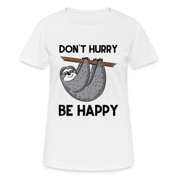 Funny sloth gift Happy chill out relax - Women's Breathable T-Shirt - white - Front - AI Model Female 172 dark (172cm)