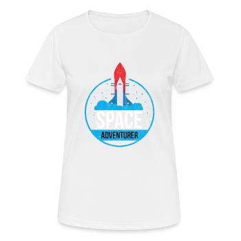 Cadeau d'aventure spatiale - T-shirt respirant Femme - blanc - Devant - AI Model Female 172 dark (172cm)