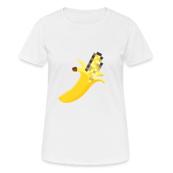Pénis de banane pixélisé Pixel Art Art Phallus - T-shirt respirant Femme - blanc - Devant - AI Model Female 172 dark (172cm)