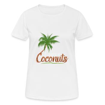 I love Ich liebe Kokosnüsse Kokos Palme Coconut - Frauen T-Shirt atmungsaktiv - Weiß - Vorne - AI Model Female 172 dark (172cm)