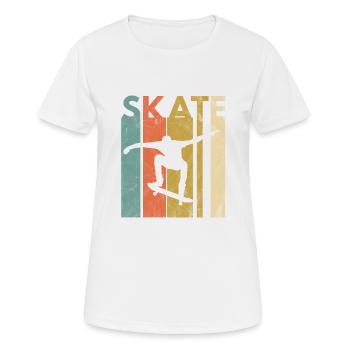 Skate Skaten Skater Skateboard Longboard Geschenk - Frauen T-Shirt atmungsaktiv - Weiß - Vorne - AI Model Female 172 dark (172cm)