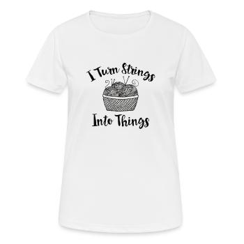 Funny Knitted Shirt Gift Things Balls of Wool - Women's Breathable T-Shirt - white - Front - AI Model Female 172 dark (172cm)