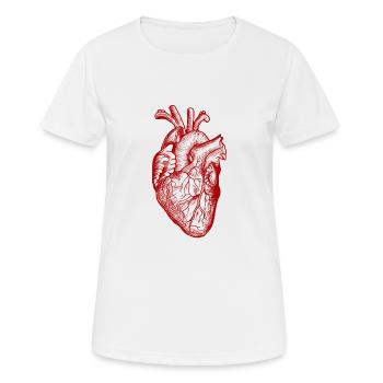 Vintage Herz Anatomie Aorta Mediziner Geschenk - Frauen T-Shirt atmungsaktiv - Weiß - Vorne - AI Model Female 172 dark (172cm)