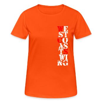 West Coast Swing Dance T-Shirt Gift - Women's Breathable T-Shirt - neon orange - Front - AI Model Female 172 dark (172cm)