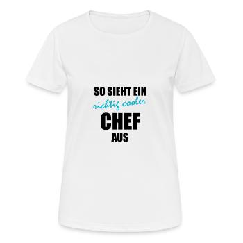 Chef - Frauen T-Shirt atmungsaktiv - Weiß - Vorne - AI Model Female 172 dark (172cm)