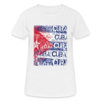 Cuba Flag distressed T-Shirt - Frauen T-Shirt atmungsaktiv - Weiß - Vorne - AI Model Female 172 dark (172cm)