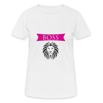 Lion Boss - Frauen T-Shirt atmungsaktiv - Weiß - Vorne - AI Model Female 172 dark (172cm)