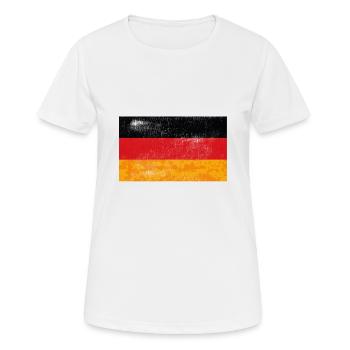 Deutschland Deutsch Deutsche Flagge Geschenk Idee - Frauen T-Shirt atmungsaktiv - Weiß - Vorne - AI Model Female 172 dark (172cm)