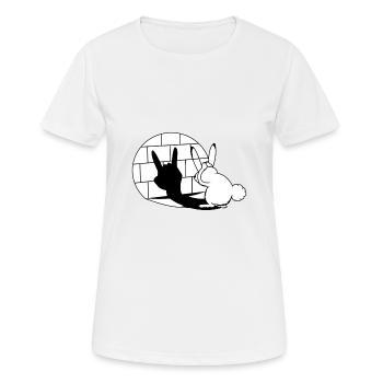 Lièvre jeu d’ombre Metal Rock Osterhase cadeau - T-shirt respirant Femme - blanc - Devant - AI Model Female 172 dark (172cm)